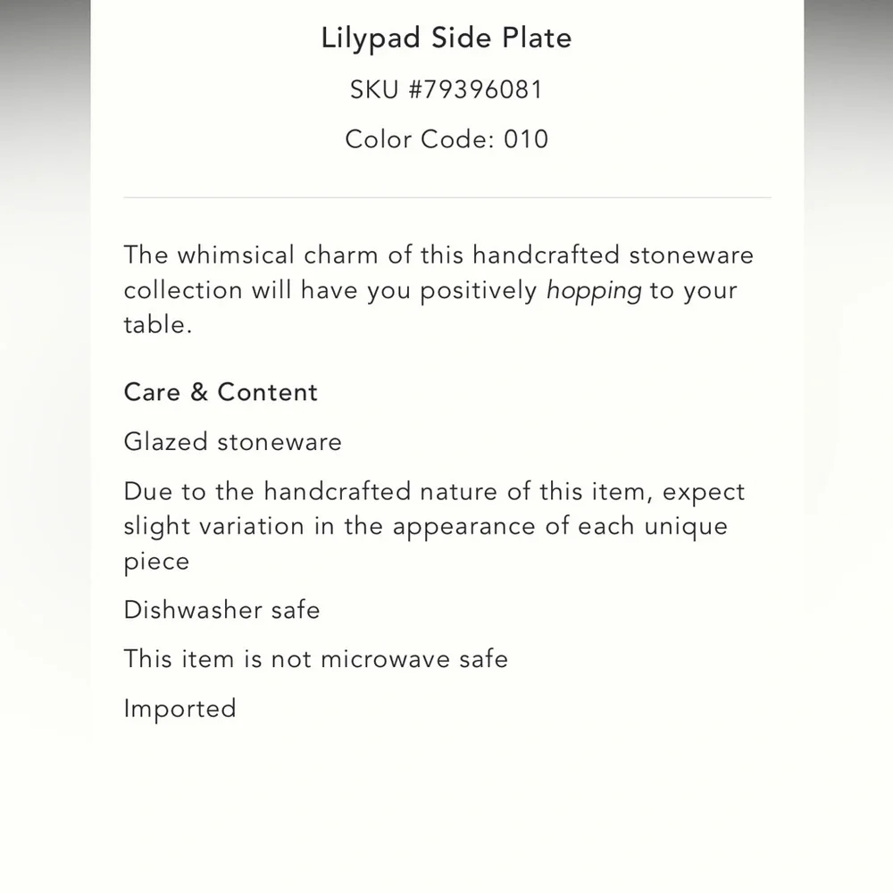 Lily pad Side Plate set of 4